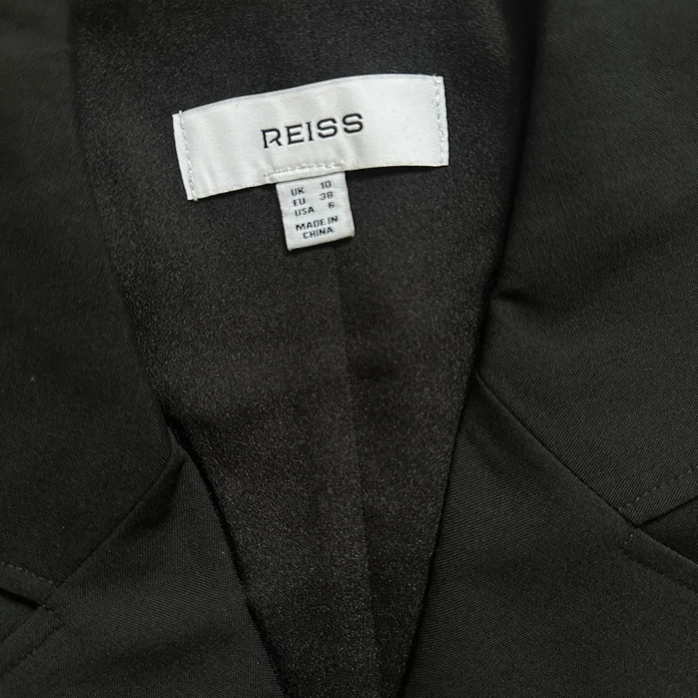 NEW Reiss Kimora  Wool Blend Double Breasted Tie Midi Dress Black | UK 10 / US 6 - Picture 8 of 12